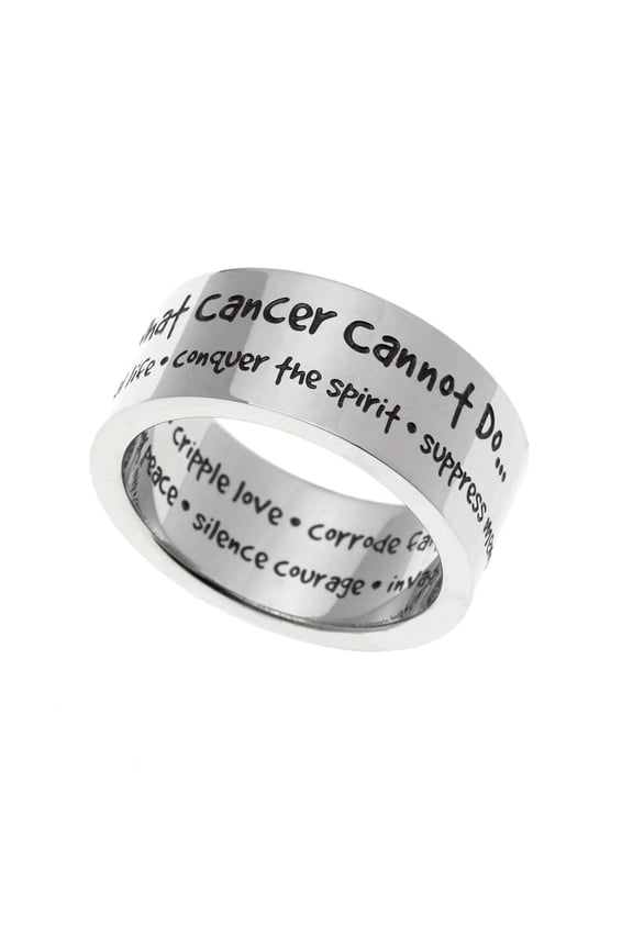 Stainless Steel "What Cancer Cannot Do" Inspirational Ring - Sizes 5-12 size 11