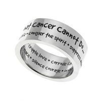 Stainless Steel "What Cancer Cannot Do" Inspirational Ring - Sizes 5-12 size 12