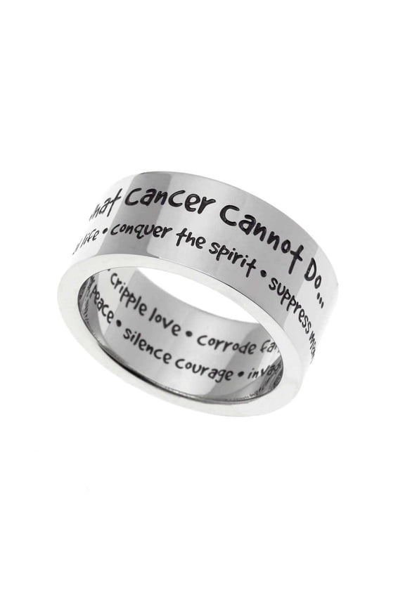 Stainless Steel "What Cancer Cannot Do" Inspirational Ring - Sizes 5-12 size 12