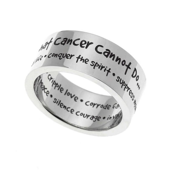 Stainless Steel "What Cancer Cannot Do" Inspirational Ring - Sizes 5-12 size 5