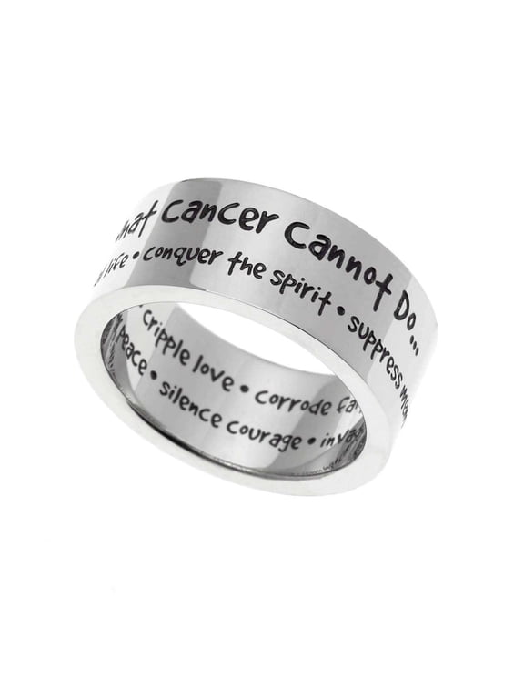 Stainless Steel "What Cancer Cannot Do" Inspirational Ring - Sizes 5-12 size 8