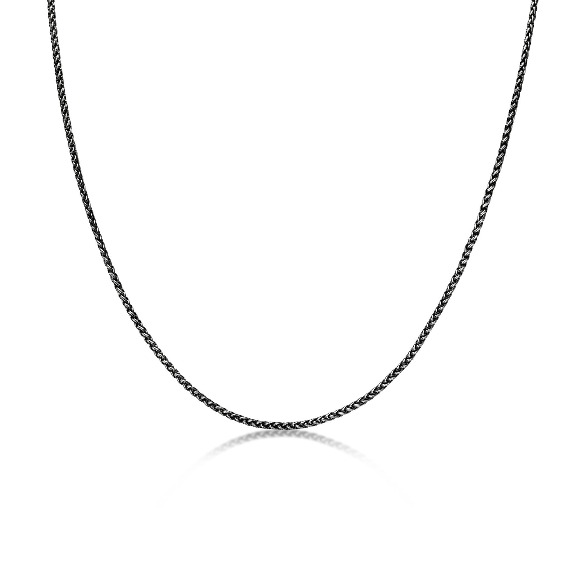 Stainless Steel Wheat Chain Necklace for Men with Antique Ion Plating 18 Inches Long 3 mm Wide Lobster Claw by Metro Jewelry