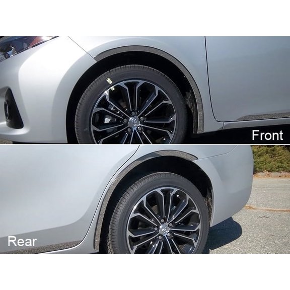 Stainless Steel Wheel Well Trim 4Pc Fits 2014-2019 Toyota Corolla WQ14112 QAA