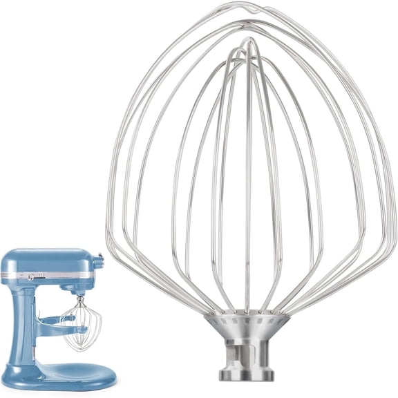 Whisk Replacement for KitchenAid 7 Qt Bowl-Lift Mixers  Stainless Steel, Dishwasher Safe