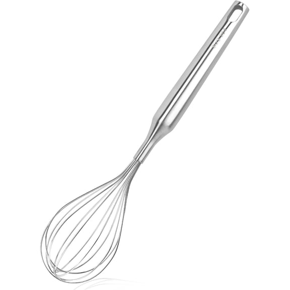 Stainless Steel Whisk for Cooking Kitchen Non Stick Balloon Wire Metal Baking Whisk Egg Beater for Blending, Whisking Beating,Dishwasher Safe, 12inch (Stainless Steel Handle)