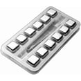 thumbnail image 1 of Stainless Steel Whisky Stones Metal Ice Cube Reusable Chilling Rocks Cooling for Scotch Whisky Wine Gin Tonic Drinks Party Men Women(Size:12 Pieces,Color:Square), 1 of 5