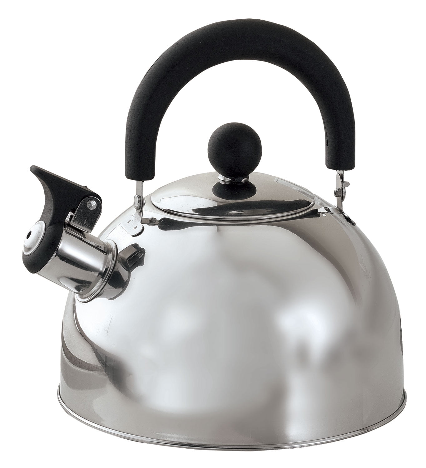 Stainless Steel Whistling Tea Kettle, Made of 100% Durable Stainless Steel,  Flip Top Spout, Light Handle – Holds 2 Quarts, by Home-Style Kitchen 
