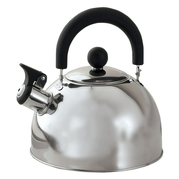 Stainless Steel Whistling Tea Kettle, Made of 100% Durable Stainless Steel, Flip Top Spout, Light Handle – Holds 2 Quarts, by Home-Style Kitchen