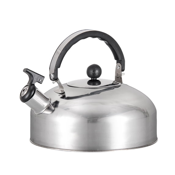 Stainless Steel Whistling Tea Kettle for Stove Top | Red Teapot with Ergonomic Heat-Resistant Handle | Compact & Portable Design | 1-Piece