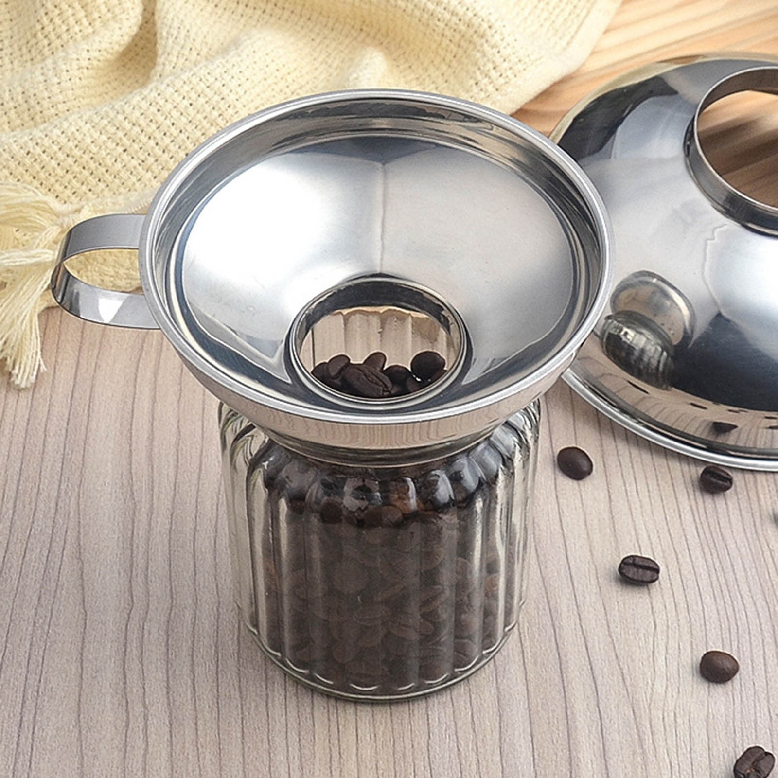 Stainless Steel Wide Mouth Funnel Thickened Large Diameter Funnel Home