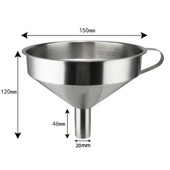 Stainless Steel Wide Mouth Kitchen Funnel for Large Cooking Oil Strainer Filter Tool