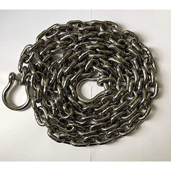 Stainless Steel Windlass Anchor Chain 316 10mm (3/8") DIN766 by 30' with Shackles