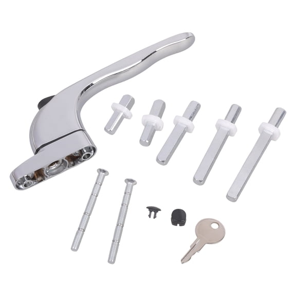Stainless Steel Window Handles Lock With Key & Screws Balcony Door Handle Lockable Double Glazing Window Handle