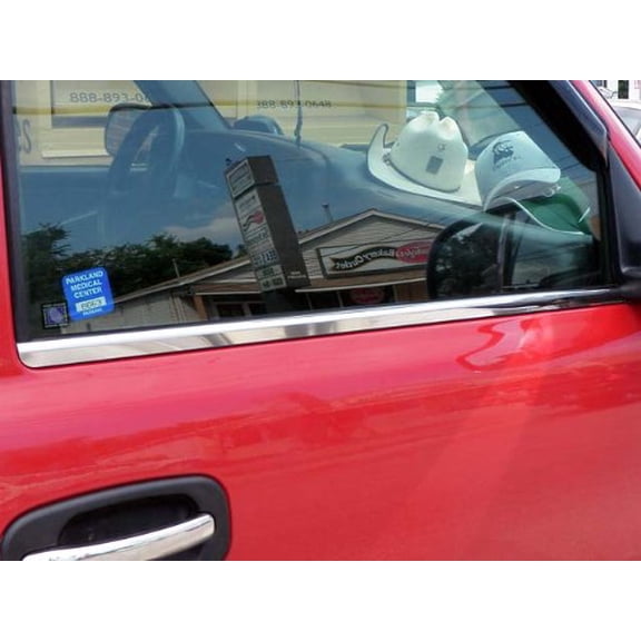 Stainless Steel Window Sill Trim 2Pc Fits 2007-2013 GMC Sierra WS47181 QAA