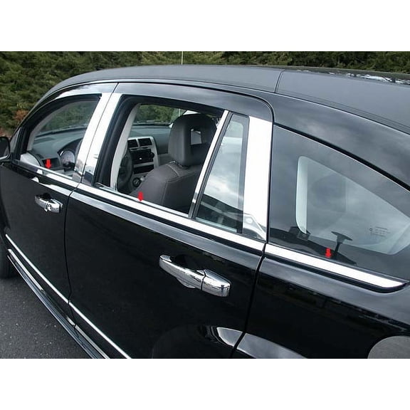 Stainless Steel Window Sill Trim 6Pc Fits 2007-2012 Dodge Caliber WS47950 QAA