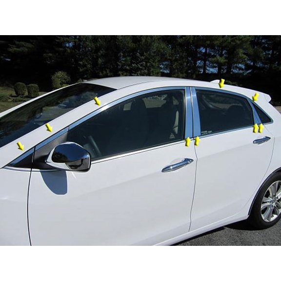 Stainless Steel Window Trim 18Pc Fits 2013-2017 Hyundai Elantra WP13345 QAA