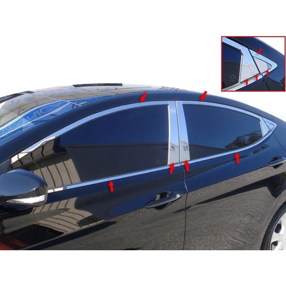 Stainless Steel Window Trim 20Pc Fits 2011-2013 Hyundai Elantra WP11340 QAA