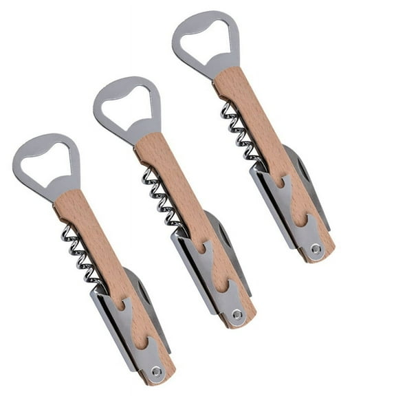 Stainless Steel Wine Bottle Opener, Beer Knife, Beverage Opener Beech