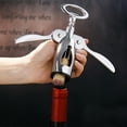 thumbnail image 1 of Stainless Steel Wine Corkscrew | Wing Bottle Opener | Heavy-Duty Waiter Tool | Easy Grip Handle for Effortless Uncorking | Fits Standard & Wide Bottles | Bar Restaurant Home | 1pc | 18x7x3.7cm, 1 of 6