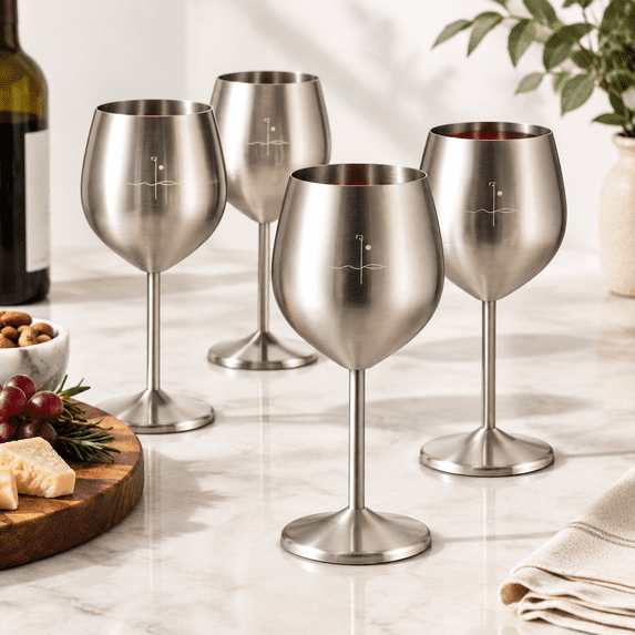 Stainless Steel Wine Gl- 18 Oz Cute Unbreakable Glasses For Travel ...