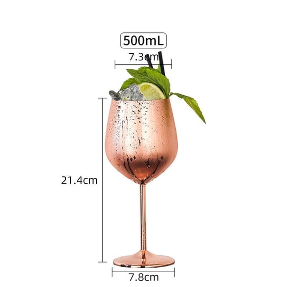Stainless Steel Wine Glasses - Insulated Shatterproof Wine Glasses, Thermal Insulation, Food-grade Safe, Elegant Modern Design (Rose Gold), Ccwuwei