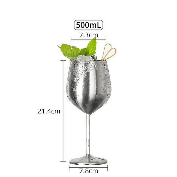 Stainless Steel Wine Glasses, Usavan Insulated Shatterproof Thermal Wine Glasses, Food-Grade Safe Easy Clean Elegant Stemware for Red White Wine Cocktails