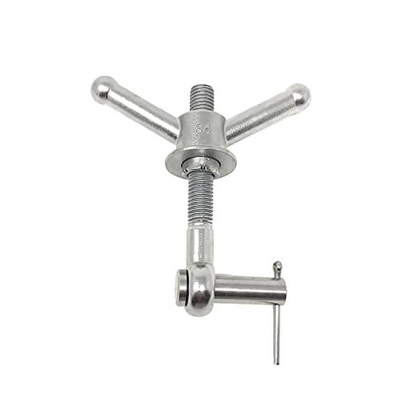 Stainless Steel Wing Nut Assembly for Manway Hatches Found on Vacuum Trailers, 5/8 Eye, 5-1/2 Long Bolt$$Hardware