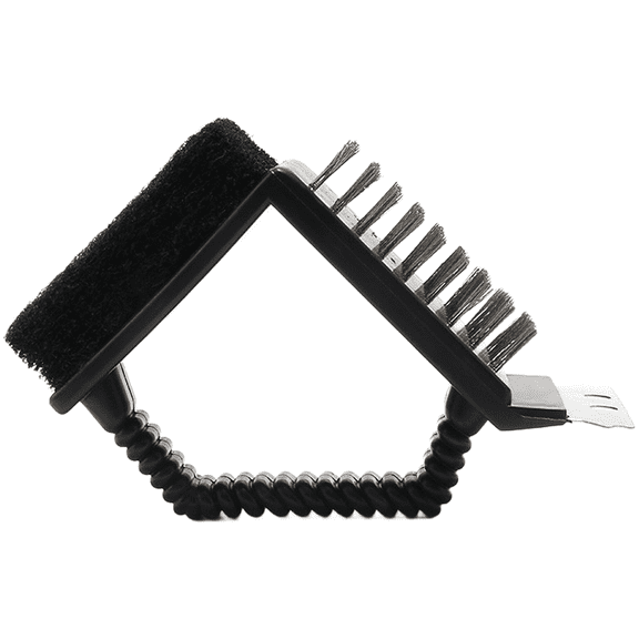Stainless Steel Wire BBQ Brush with Sponge Head Designed for Cleaning Grill Grates Heat Diffusers and Drip Trays (1PC)