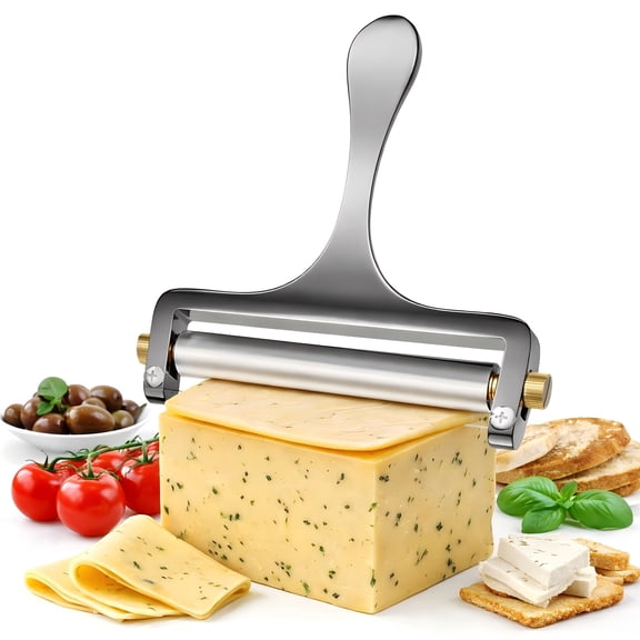 Stainless Steel Wire Cheese Slicer for Block Cheese with Replacement Wire