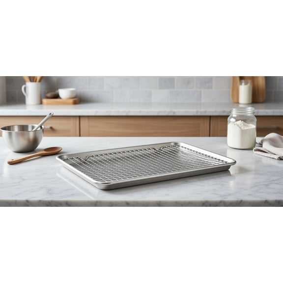 Stainless Steel Wire Grid Rack for Baking and Cooling - 17.9 x 12.9 Inches