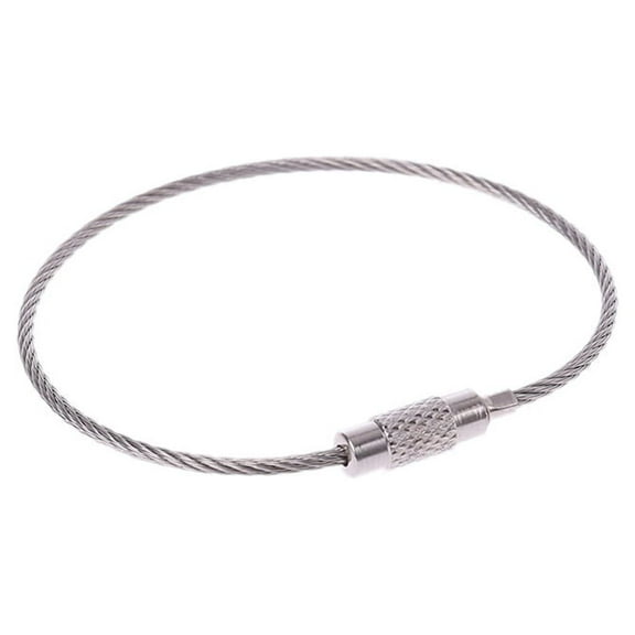 Stainless Steel Wire Keychain Cable Key Ring Chain Outdoor Luggage Tag Loop Rope