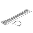 thumbnail image 1 of Stainless Steel Wire Keychain Cable Screw Clasp Key Ring 20.5cm Length 10 Pcs, 1 of 5