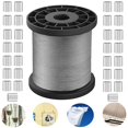 Sprey Wire Rope Stainless Steel Wire Rope 1mm 328Ft 7x7 Braided Cable with 30 Crimping ...