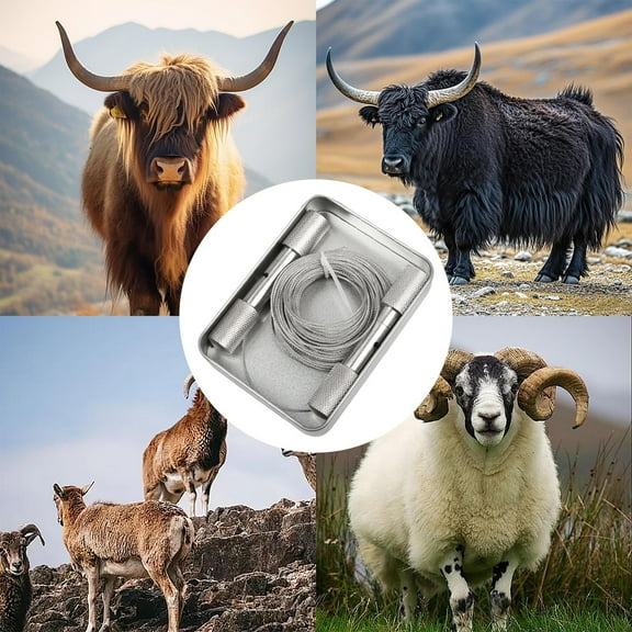 Stainless Steel Animal Horn Cutting Wire Saw Tool with Comfortable Handles for Farm Yard Hiking and Outdoor Garden Use