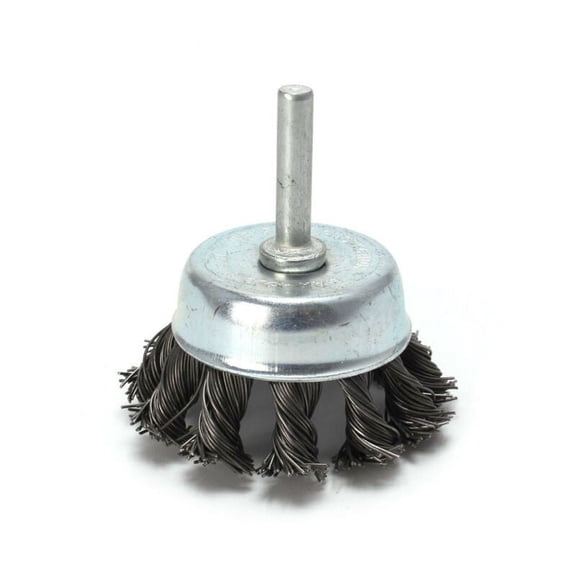 Stainless Steel Wire Wheel Cup Brush, 50Mm Diameter, 0.020mm Wire Diameter, 6Mm Shank, For Die Grinder And Electric/Pneumatic Drills, Rust And Paint Removal