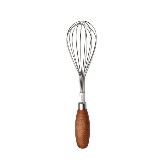 Stainless Steel Wire Whisk for Cooking, Wooden Handle Kitchen Multi Function Non Stick Balloon Whisk Egg Beater for Blending Whisking Beating Frothing Stirring Batters