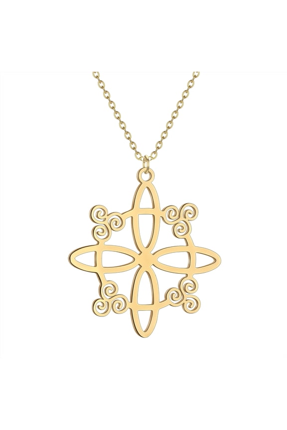 Stainless Steel Witchcraft Witch's Celtic Knot Pendant Necklace for Women Man Triskelion Car Wicca Jewelry Gifts