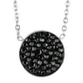 thumbnail image 1 of ELYA Jewelry Women's Black Crystal Encrusted Disc Stainless Steel Necklace - 16", 1 of 4