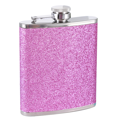 thumbnail image 1 of Stainless Steel With Colorful Glitter Hip Flask - Stores 6 Ounces - Purple, 1 of 5