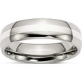 thumbnail image 1 of Stainless Steel With Sterling Silver Inlay Polished 6mm Band (Size 11.5) Made In China sr37-11.5, 1 of 6
