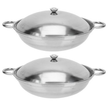 Stainless Steel Wok Pan Set for Stir Fry and Soup