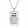 thumbnail image 1 of Stainless Steel Wolf Head Pendant Necklace - Men's Military Dog Tag with Double-Sided Engraving, Inspirational Graduation Birthday Gift, 1 of 3