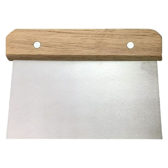 Stainless Steel Wooden Handle Dough Cutter, Multi-Functional Cake Cream Scraper, Household Sausage Flour Cutting Tool, Durable Cake Bread Cutting Tool Kitchen Accessories, 1Pc(Silver,5.9x4.1")