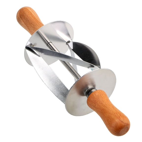 Stainless Steel Wooden Handle for Making Croissant Bread Dough Pastry Rolling Cutter Fondant Strip Ribbon Cutter