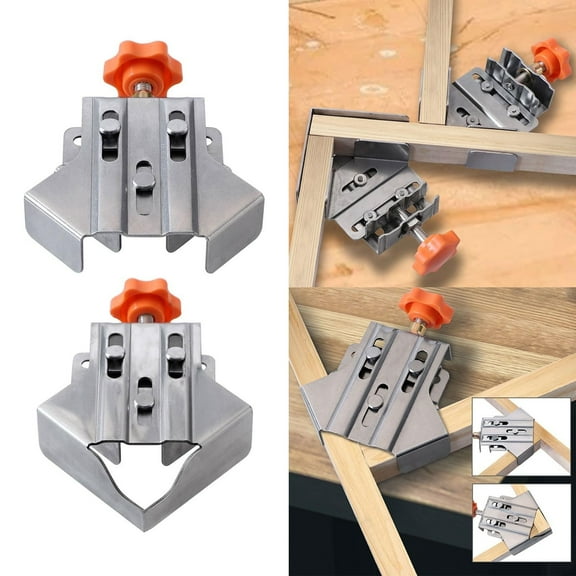 Stainless Steel Woodworking Right Angle Clamp, 90 Degree Frame Clip, Fixture for Picture Frame, Cabinet, Wardrobe Installation, Carpenter Tool