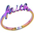 thumbnail image 1 of Stainless Steel Word Faith Adjustable Size Promise Anniversary Wedding Ring, 1 of 6