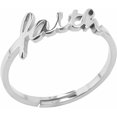 thumbnail image 1 of Stainless Steel Word Faith Adjustable Size Promise Anniversary Wedding Ring, 1 of 7