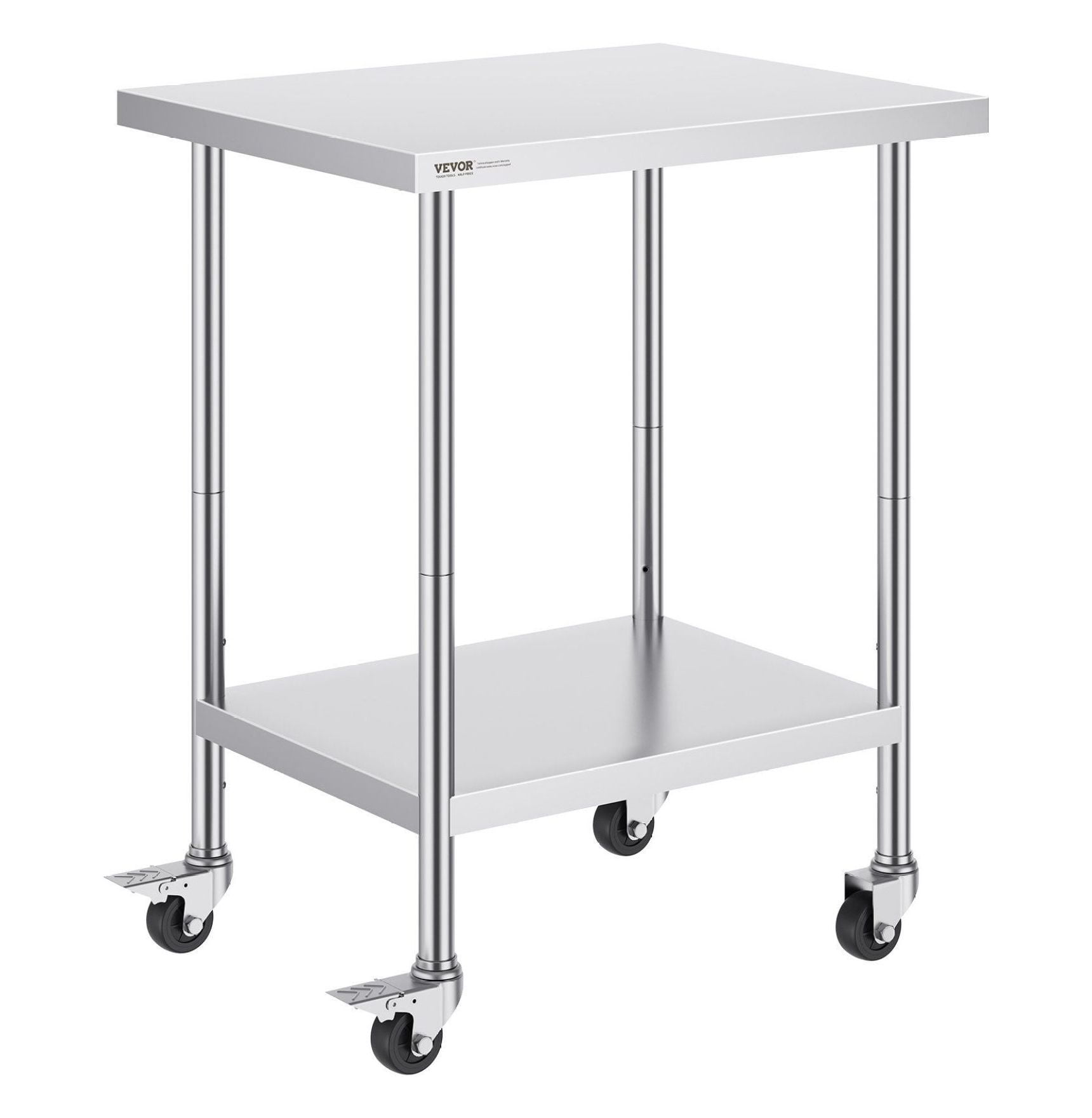 Stainless Steel Work Table 24 x 30 x 38 Inch, with 4 Wheels, 3 ...