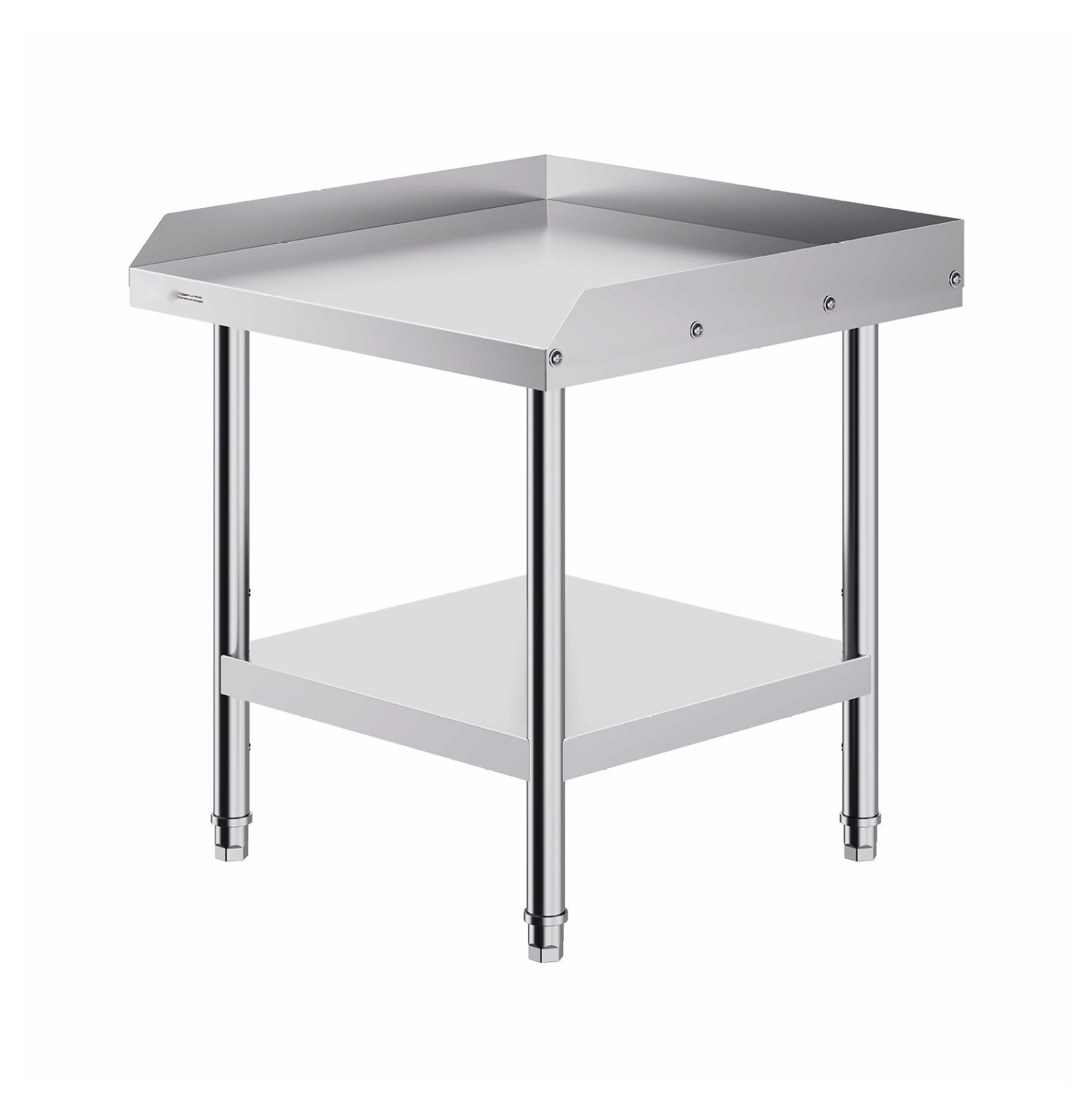 Stainless Steel Work Table 24x24x26 Inch - Commercial Food Prep Table with Backsplash, Adjustable Shelves, Heavy Duty Metal Worktable for Kitchen Restaurant Hotel