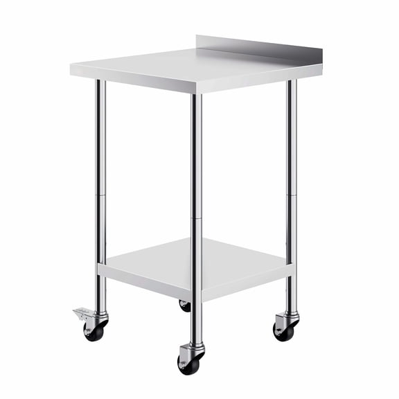 Stainless Steel Work Table 24x24x40 Inch, Commercial Prep Table with Casters